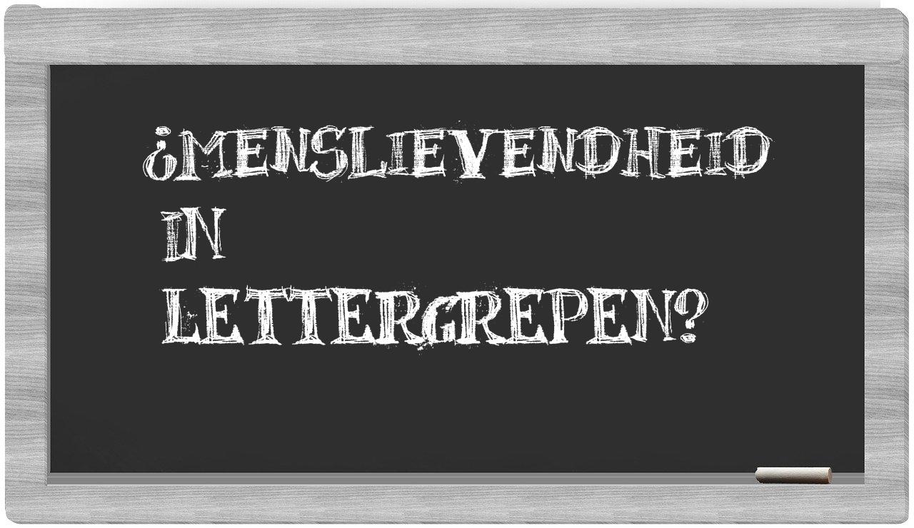 menslievendheid in syllables