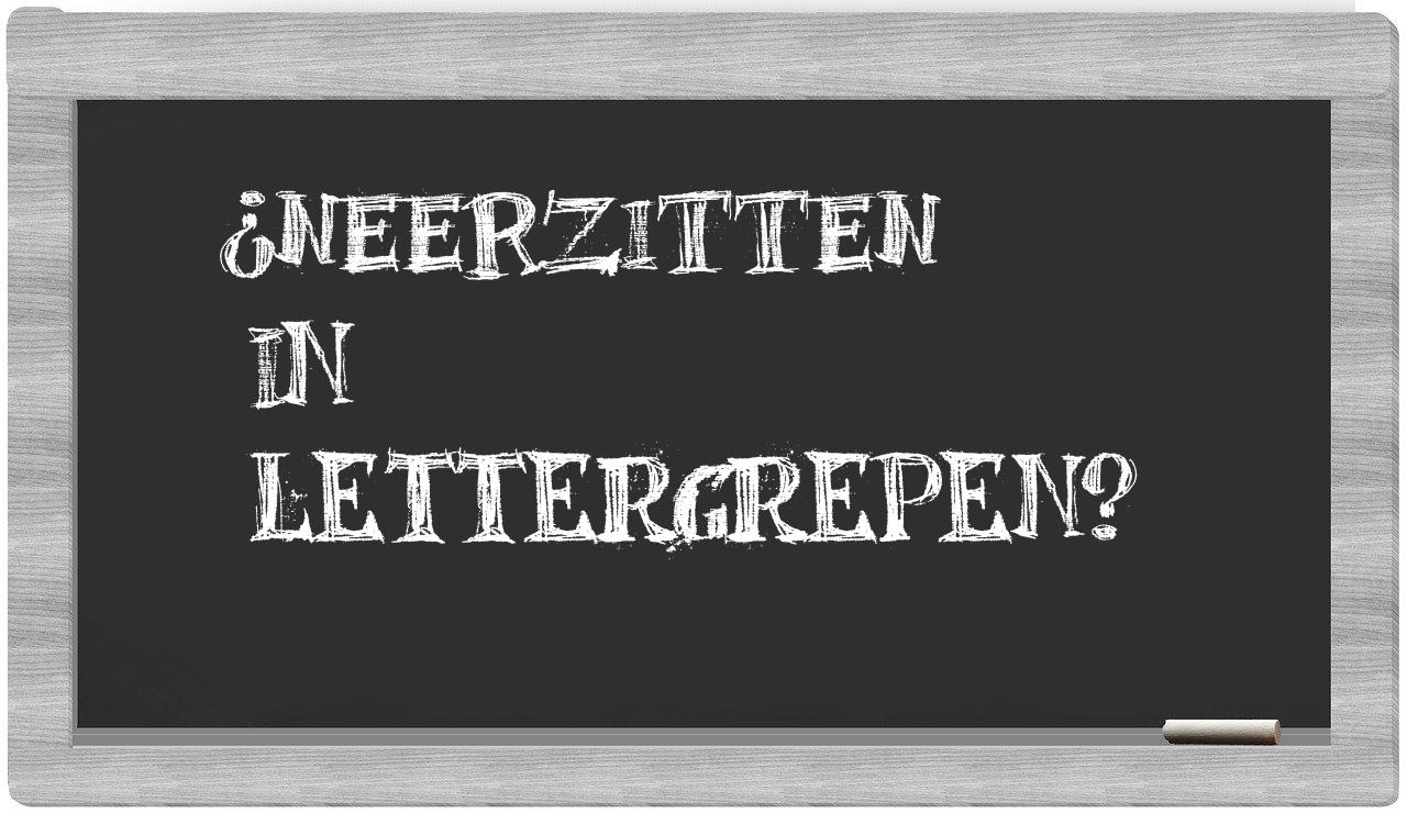 neerzitten in syllables