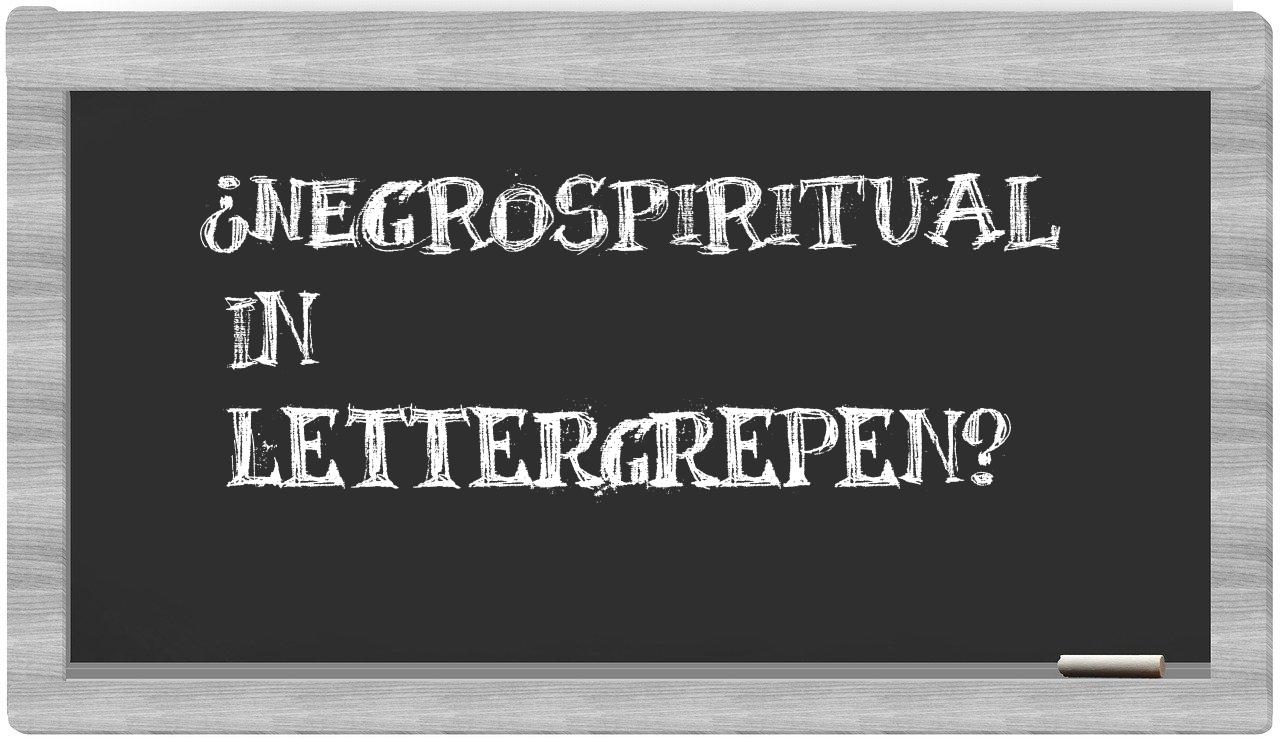 negrospiritual in syllables