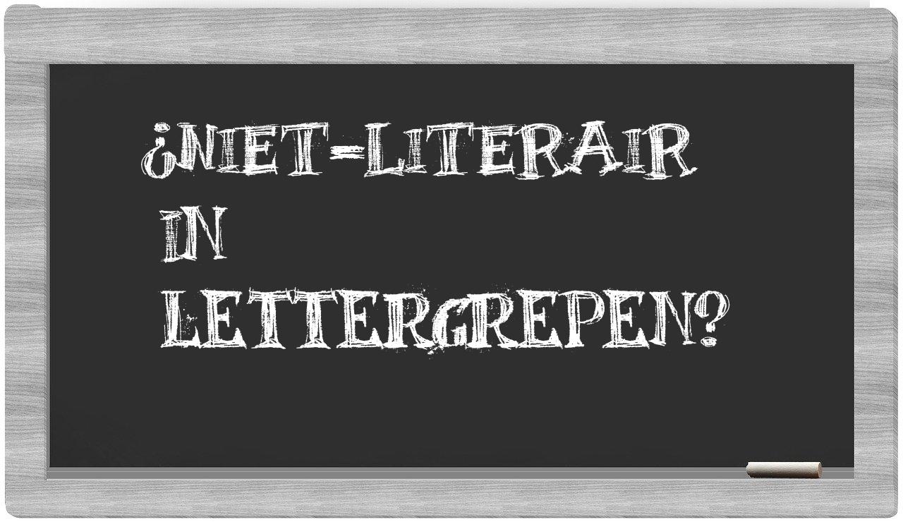 niet-literair in syllables