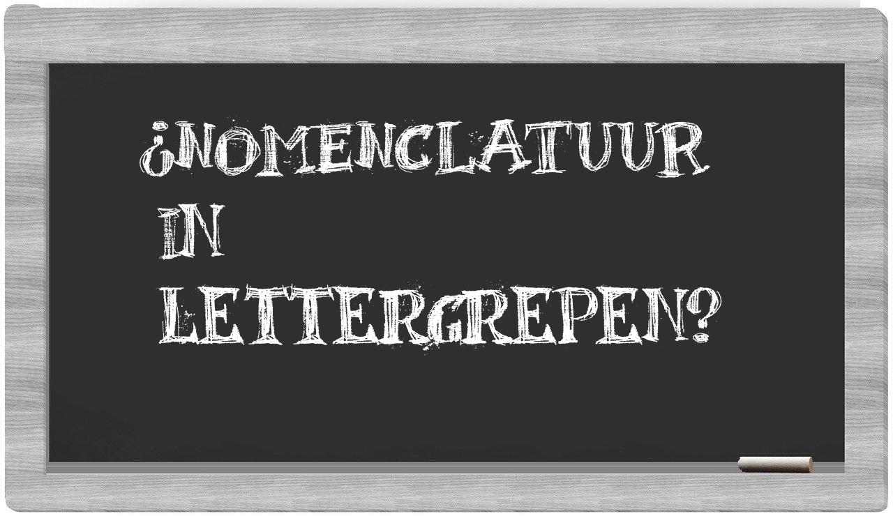 nomenclatuur in syllables