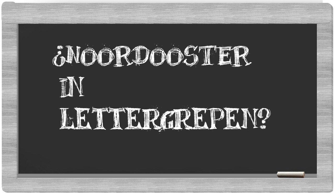 noordooster in syllables