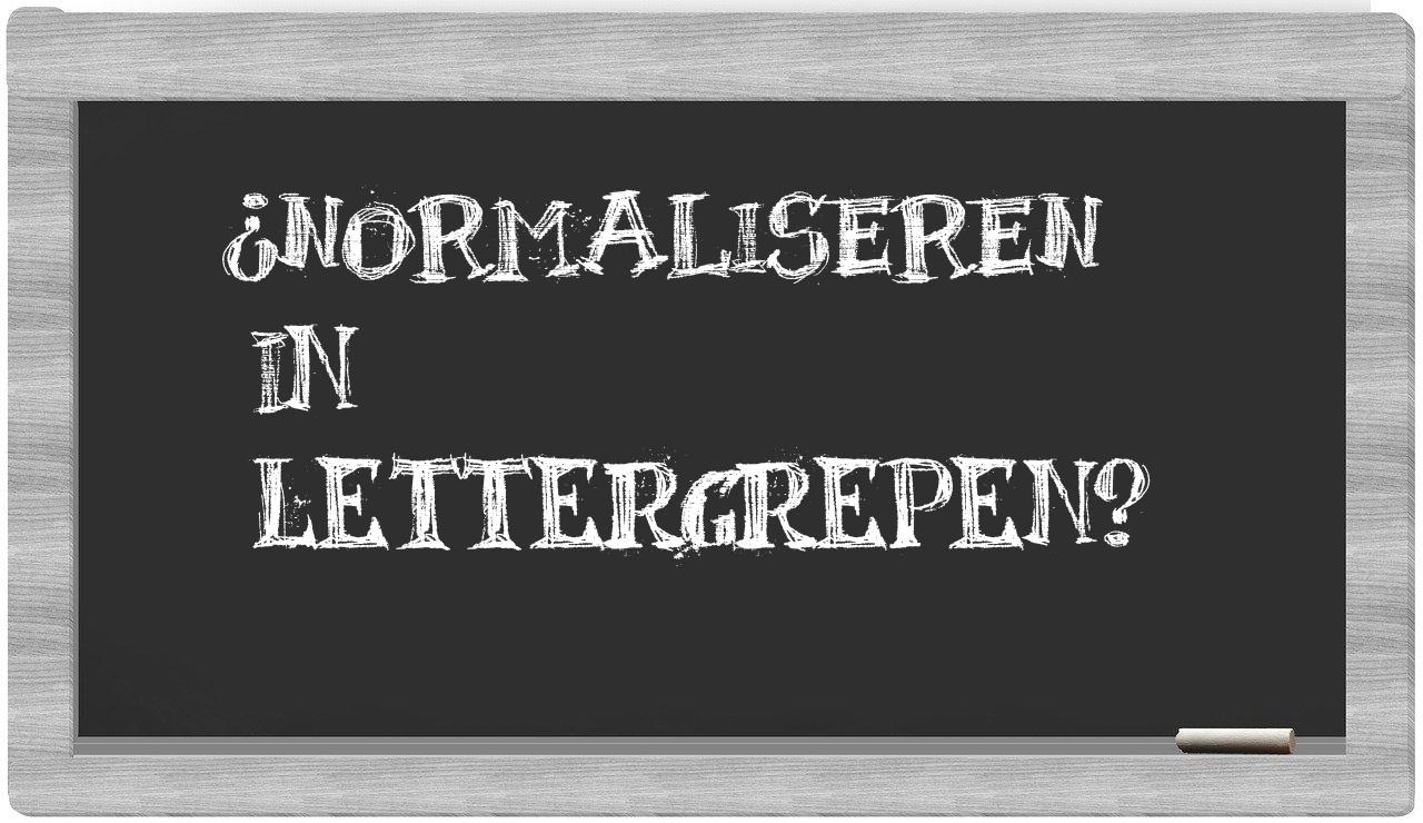 normaliseren in syllables