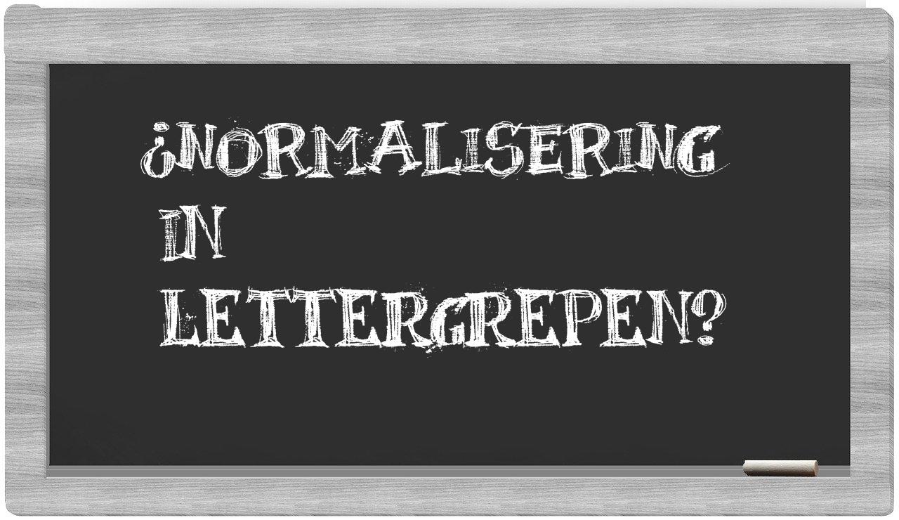 normalisering in syllables