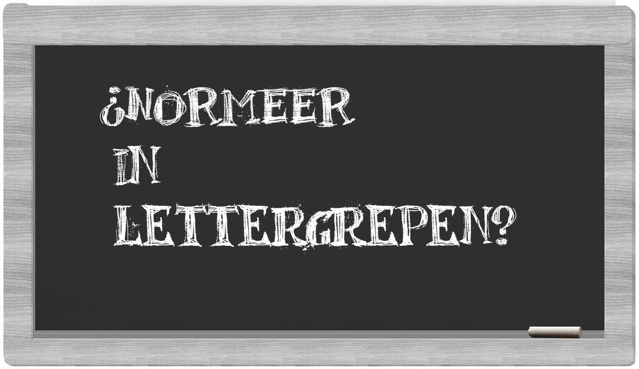 normeer in syllables