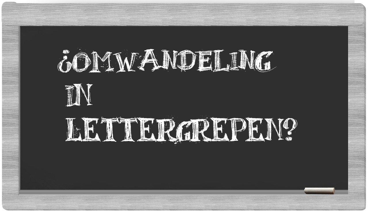 ¿omwandeling en sílabas?