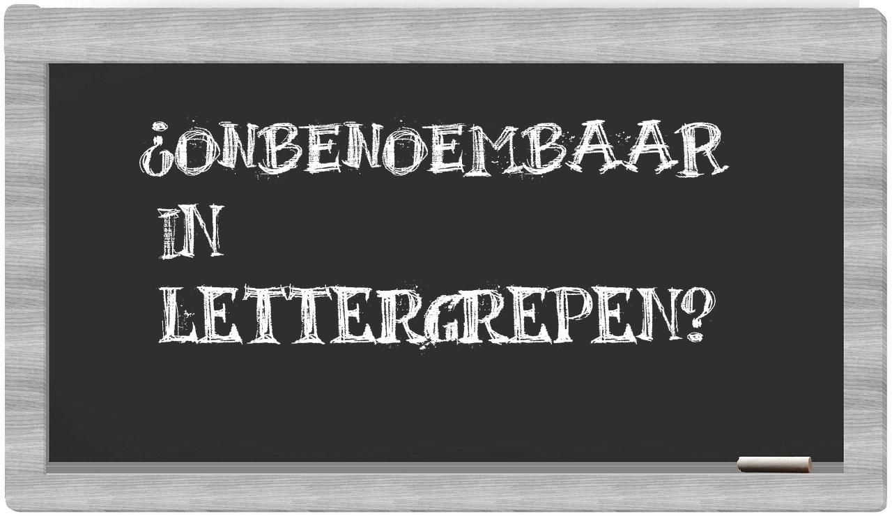 ¿onbenoembaar en sílabas?