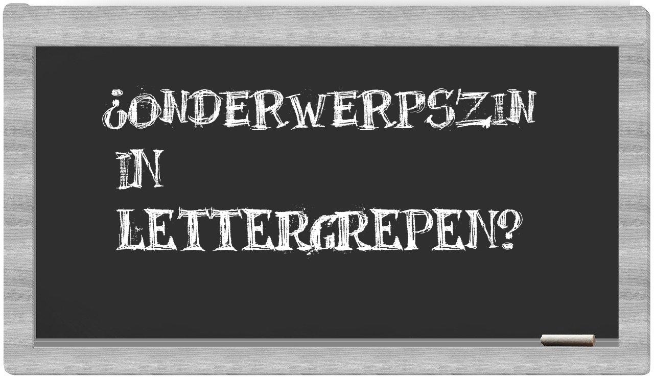 ¿onderwerpszin en sílabas?