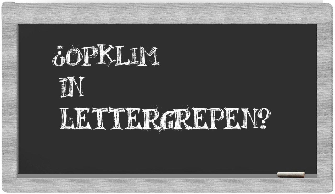 ¿opklim en sílabas?