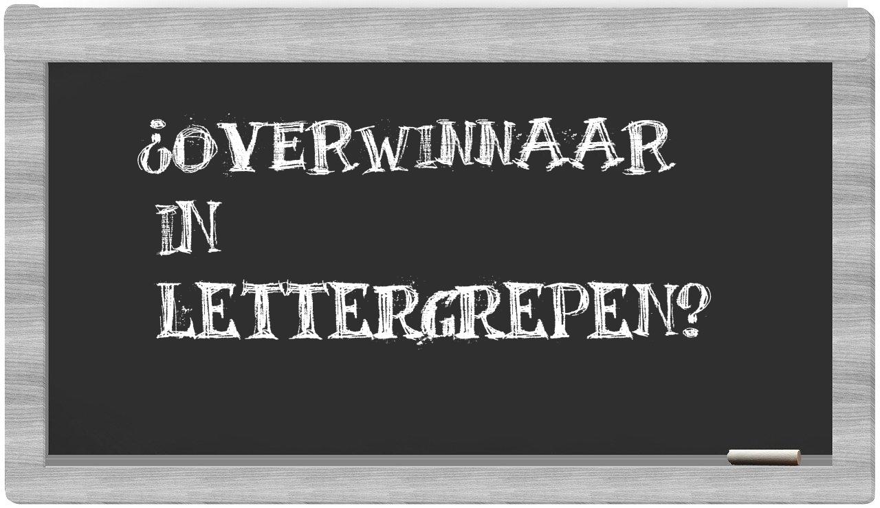 ¿overwinnaar en sílabas?