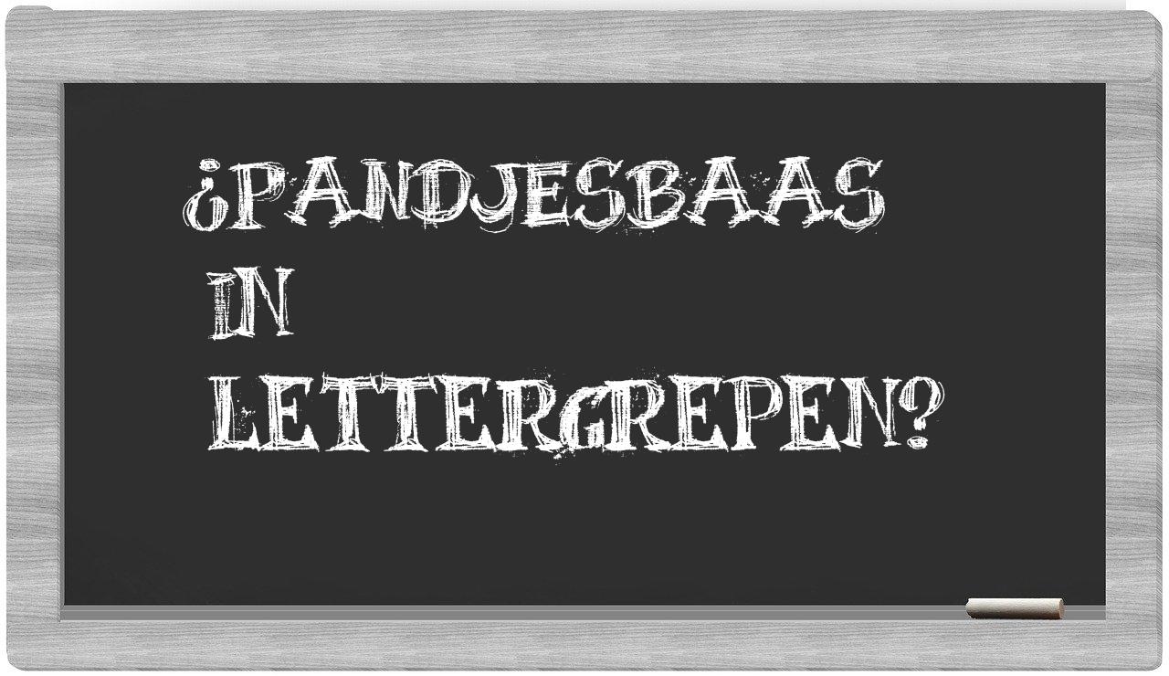¿pandjesbaas en sílabas?