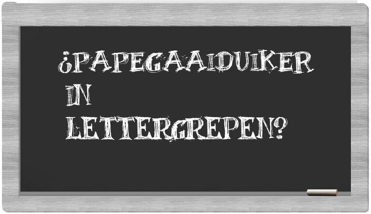¿papegaaiduiker en sílabas?