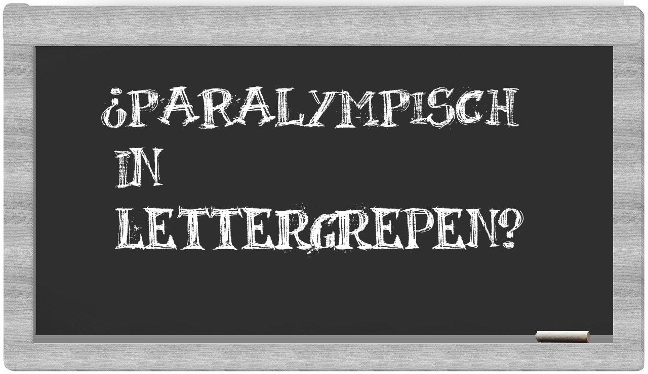 ¿paralympisch en sílabas?