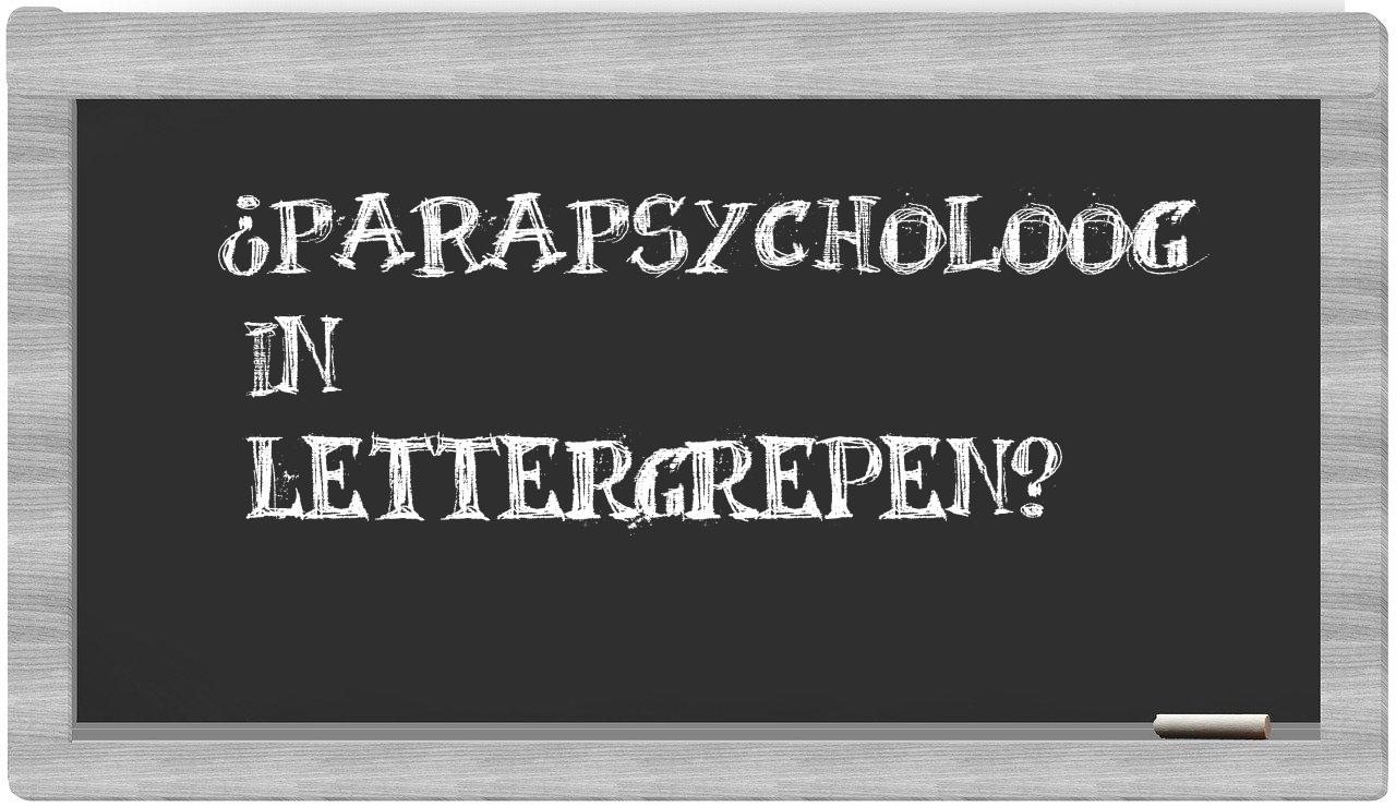 ¿parapsycholoog en sílabas?