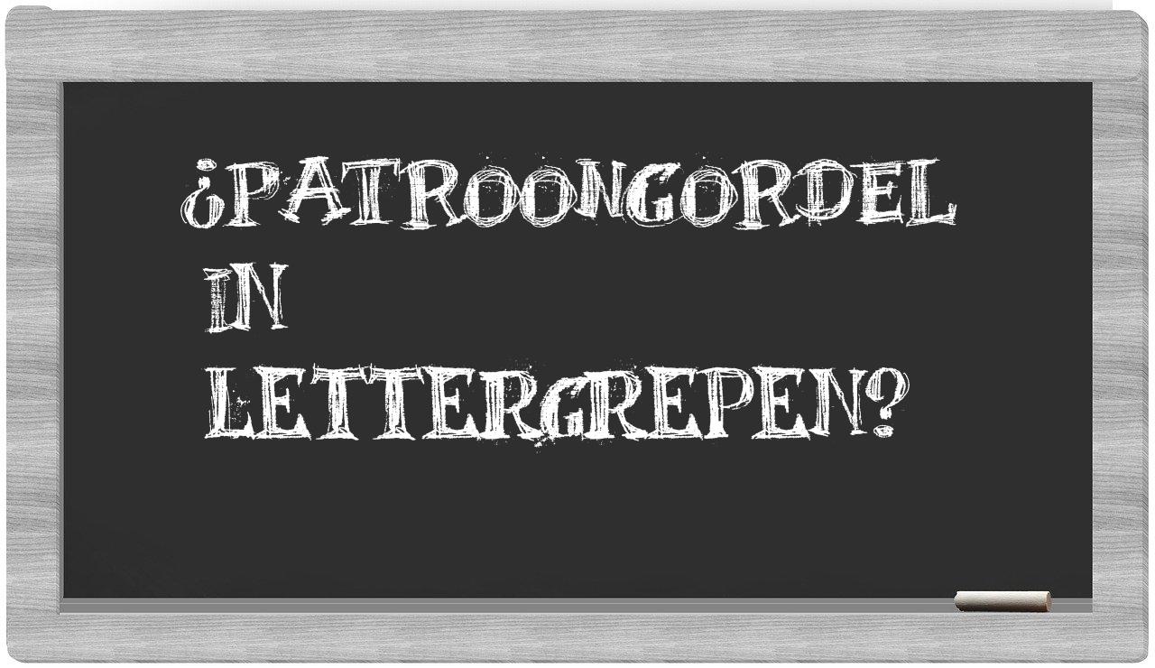 ¿patroongordel en sílabas?