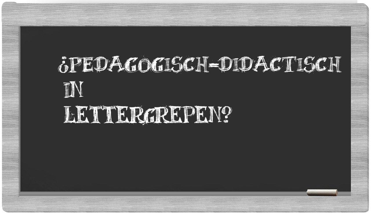 ¿pedagogisch-didactisch en sílabas?