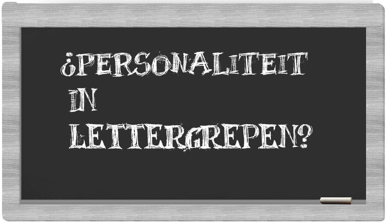 personaliteit in syllables