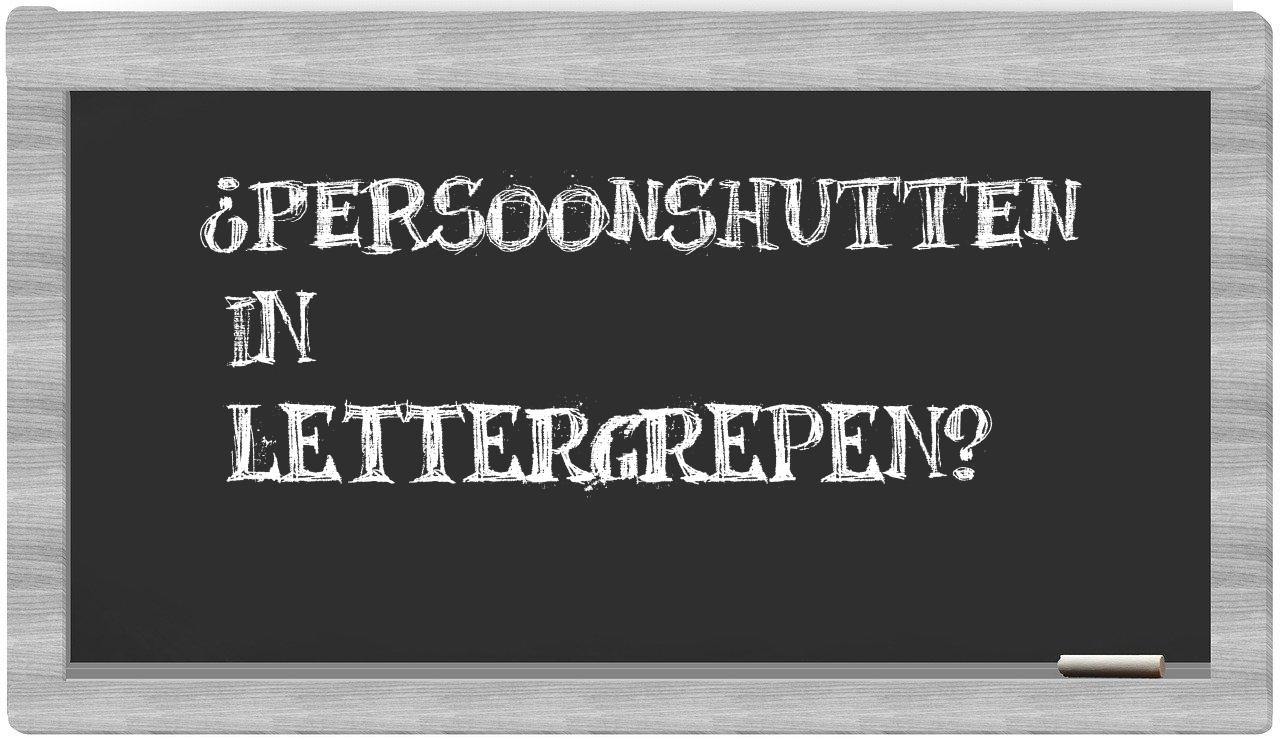 persoonshutten in syllables