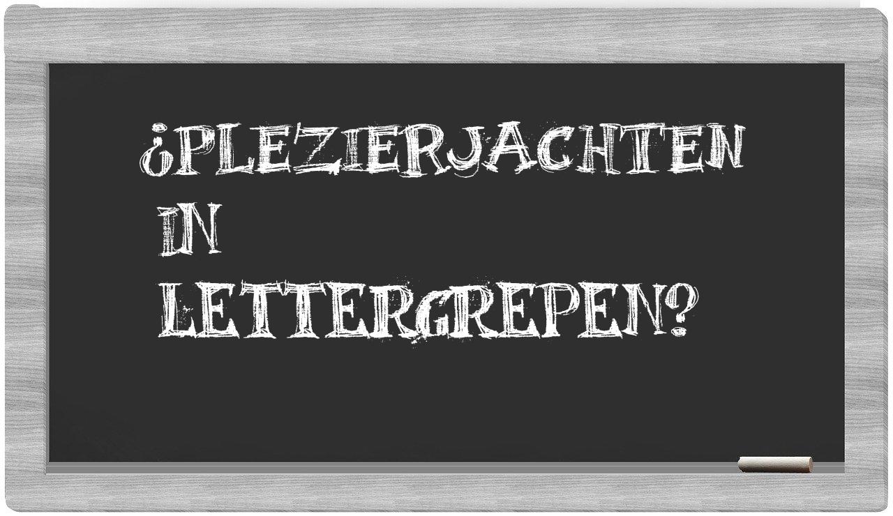¿plezierjachten en sílabas?
