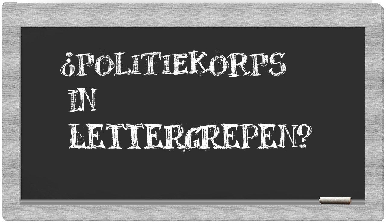 politiekorps in syllables