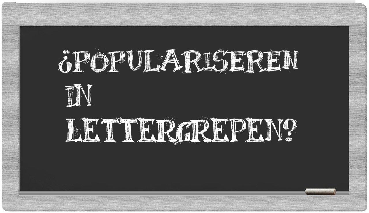 populariseren in syllables