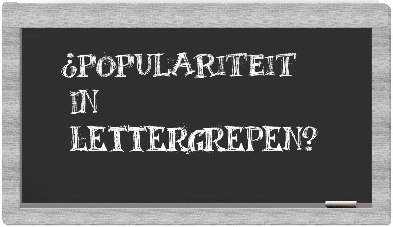 ¿populariteit en sílabas?