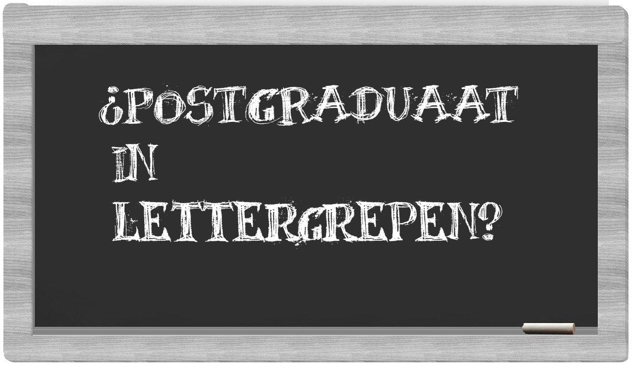 postgraduaat in syllables