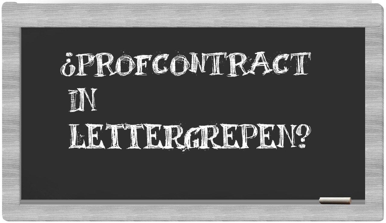 ¿profcontract en sílabas?