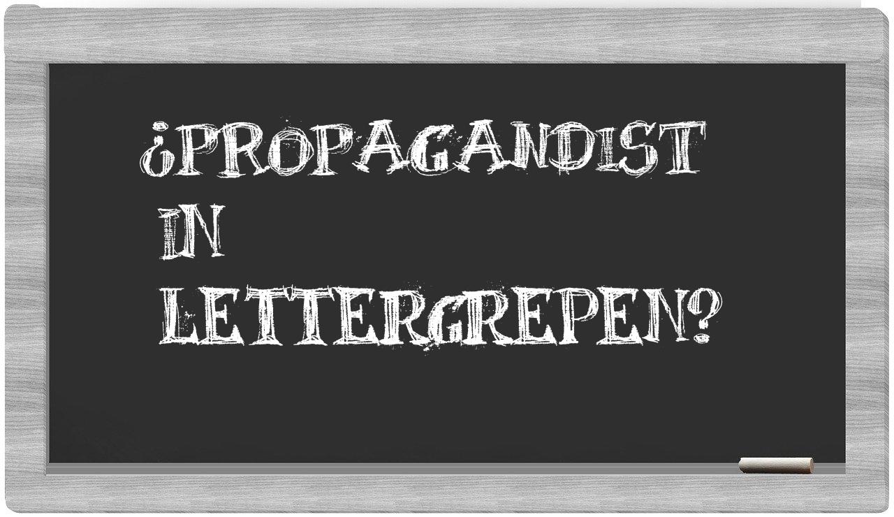 ¿propagandist en sílabas?