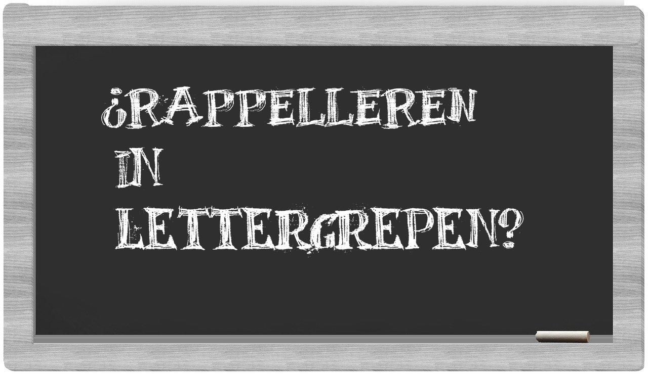 ¿rappelleren en sílabas?