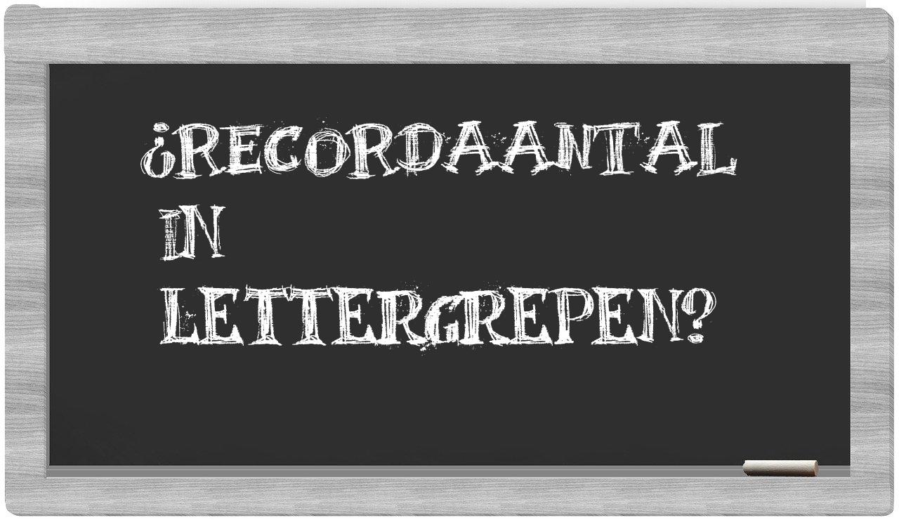 ¿recordaantal en sílabas?