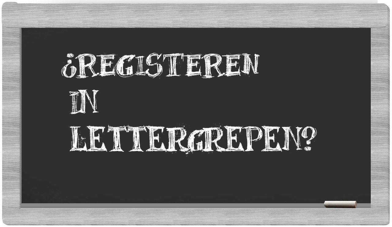 registeren in syllables