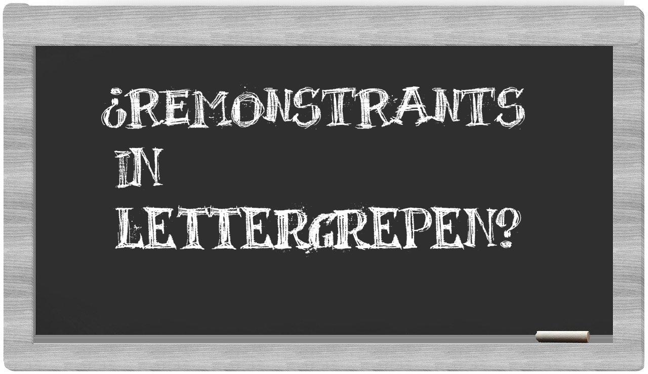 ¿remonstrants en sílabas?