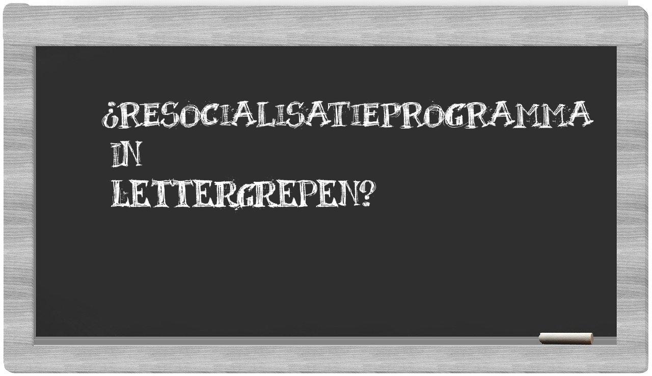 ¿resocialisatieprogramma en sílabas?