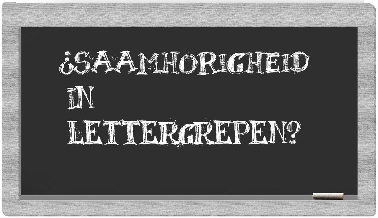 ¿saamhorigheid en sílabas?