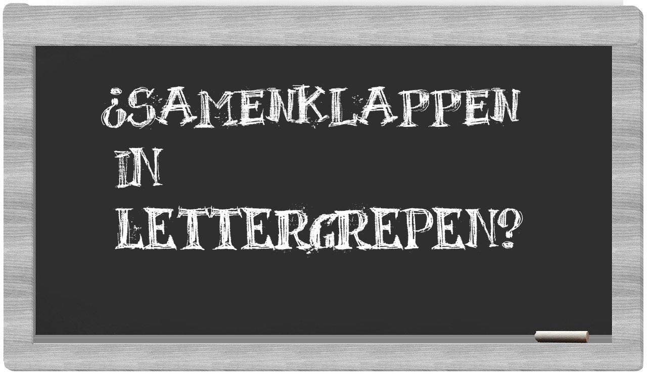 ¿samenklappen en sílabas?