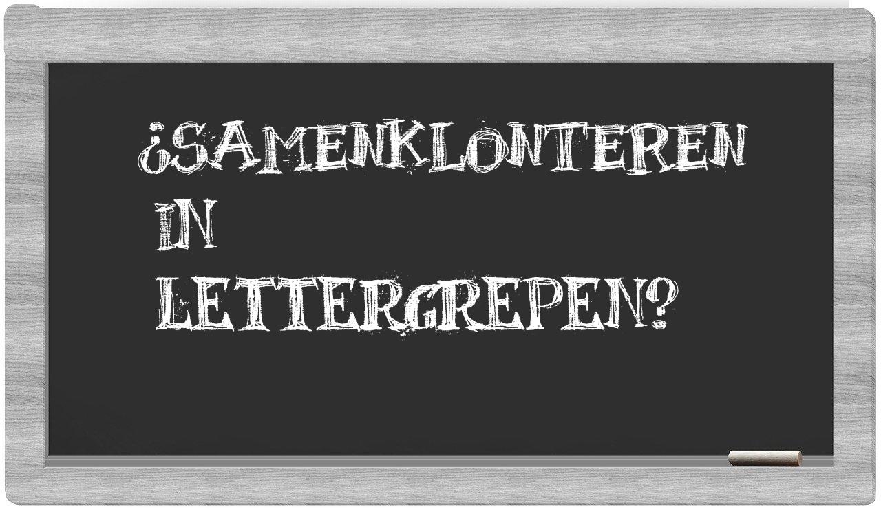 samenklonteren in syllables