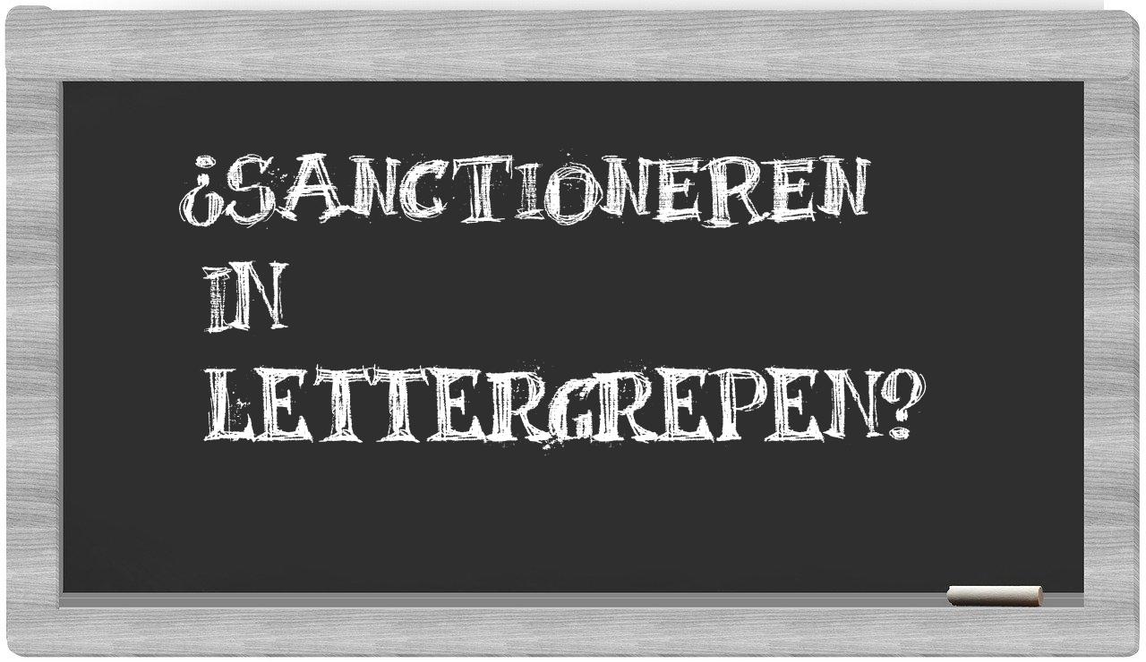 ¿sanctioneren en sílabas?