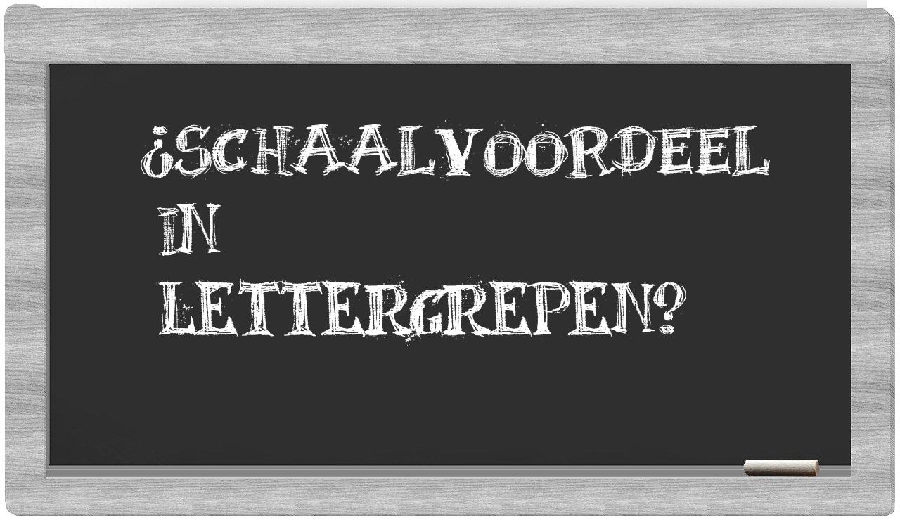 ¿schaalvoordeel en sílabas?