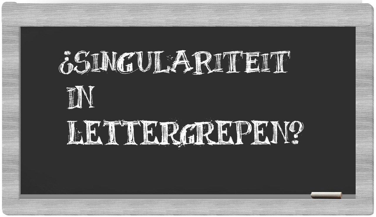 singulariteit in syllables