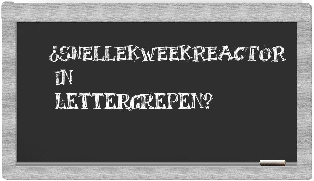 ¿snellekweekreactor en sílabas?