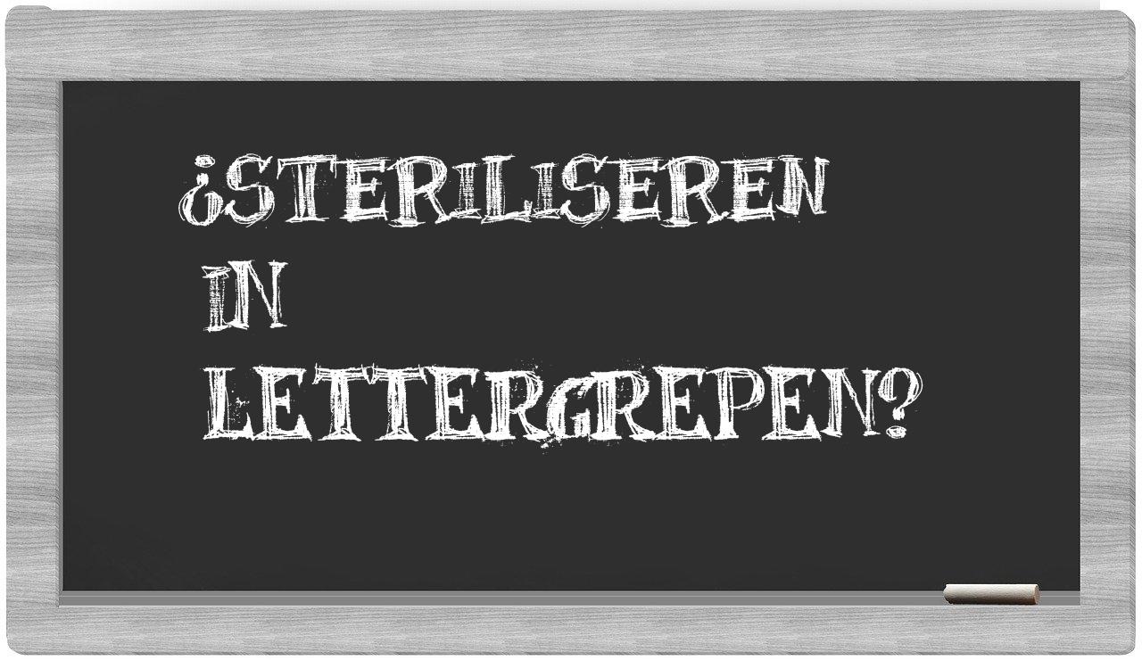 steriliseren in syllables