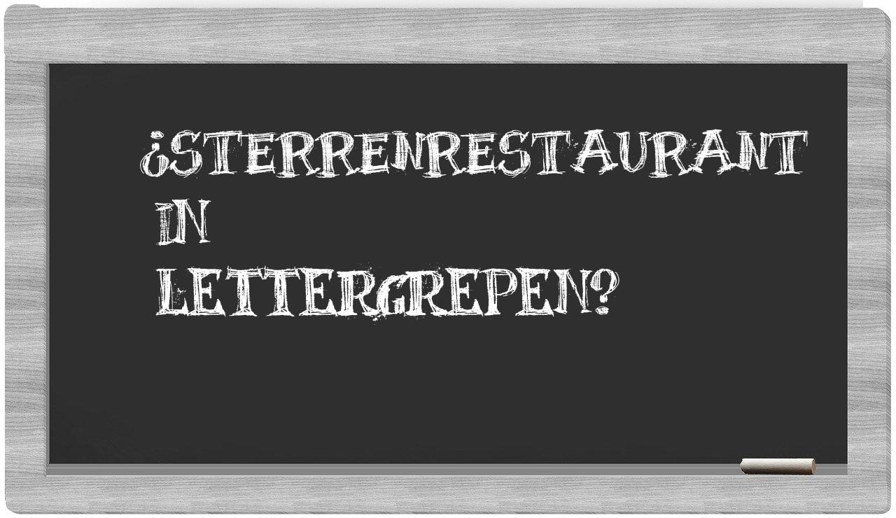 ¿sterrenrestaurant en sílabas?