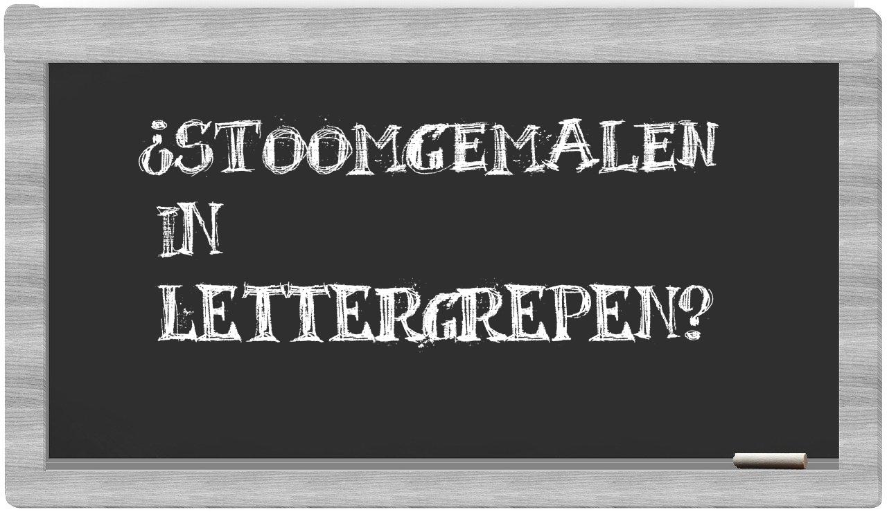 ¿stoomgemalen en sílabas?