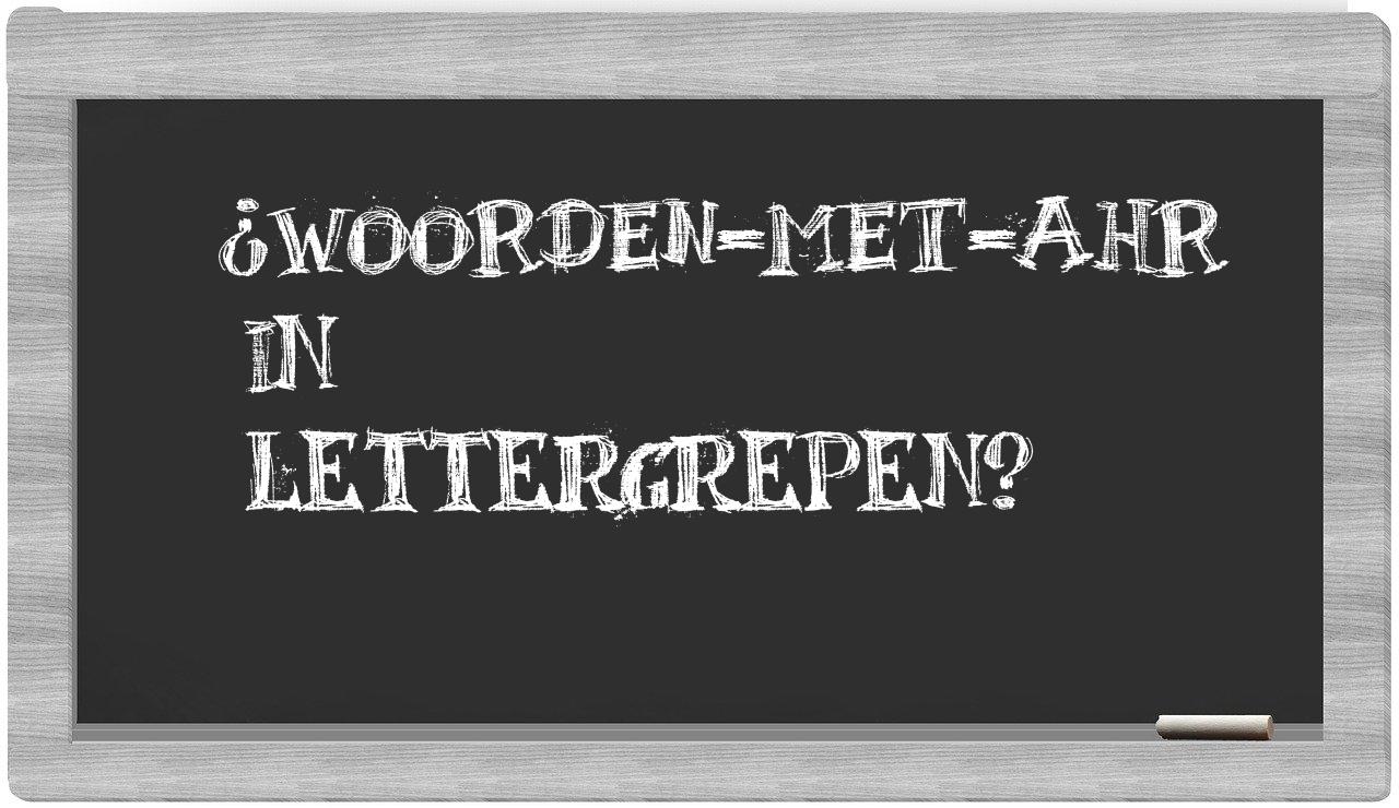 ¿woorden-met-Ahr en sílabas?