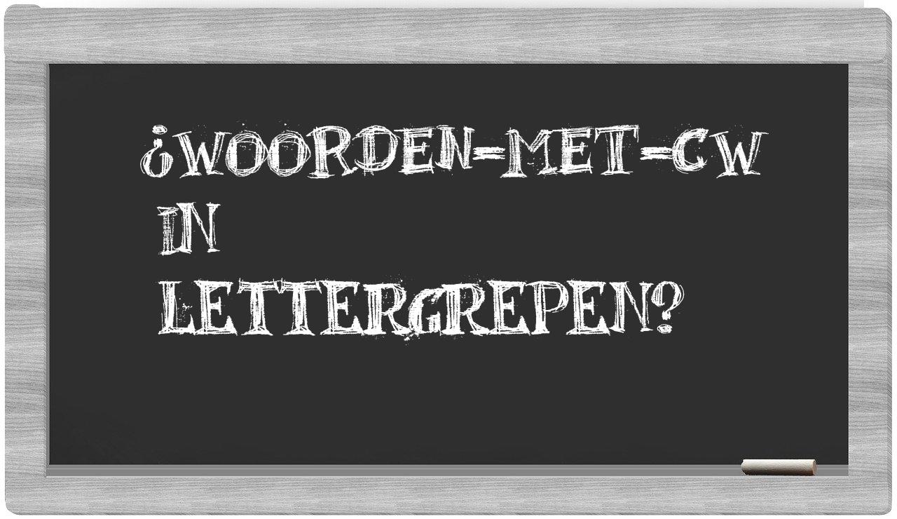 ¿woorden-met-CW en sílabas?