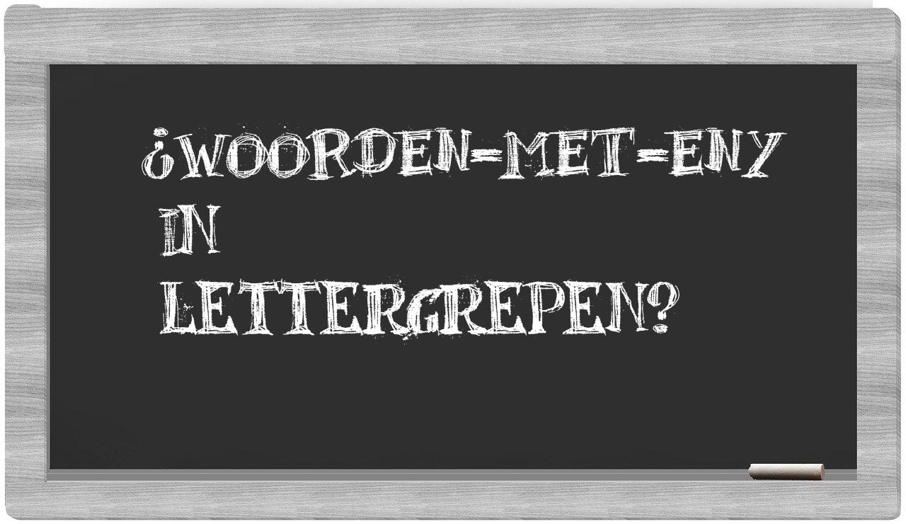 ¿woorden-met-Eny en sílabas?