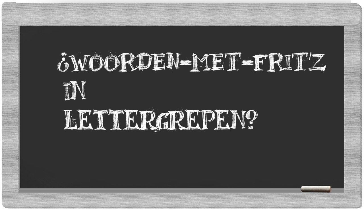 ¿woorden-met-Fritz en sílabas?