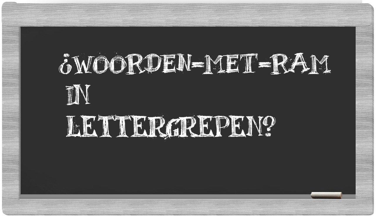 ¿woorden-met-RAM en sílabas?