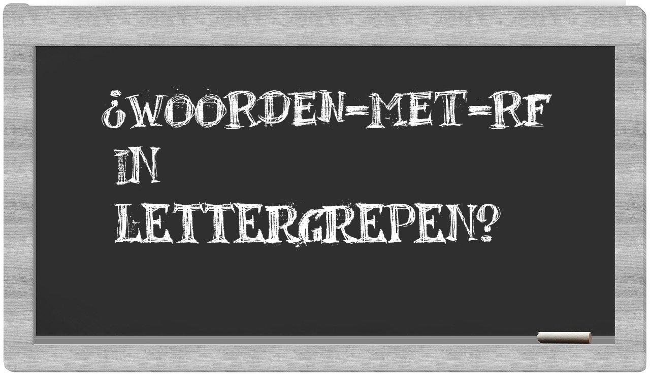 ¿woorden-met-RF en sílabas?